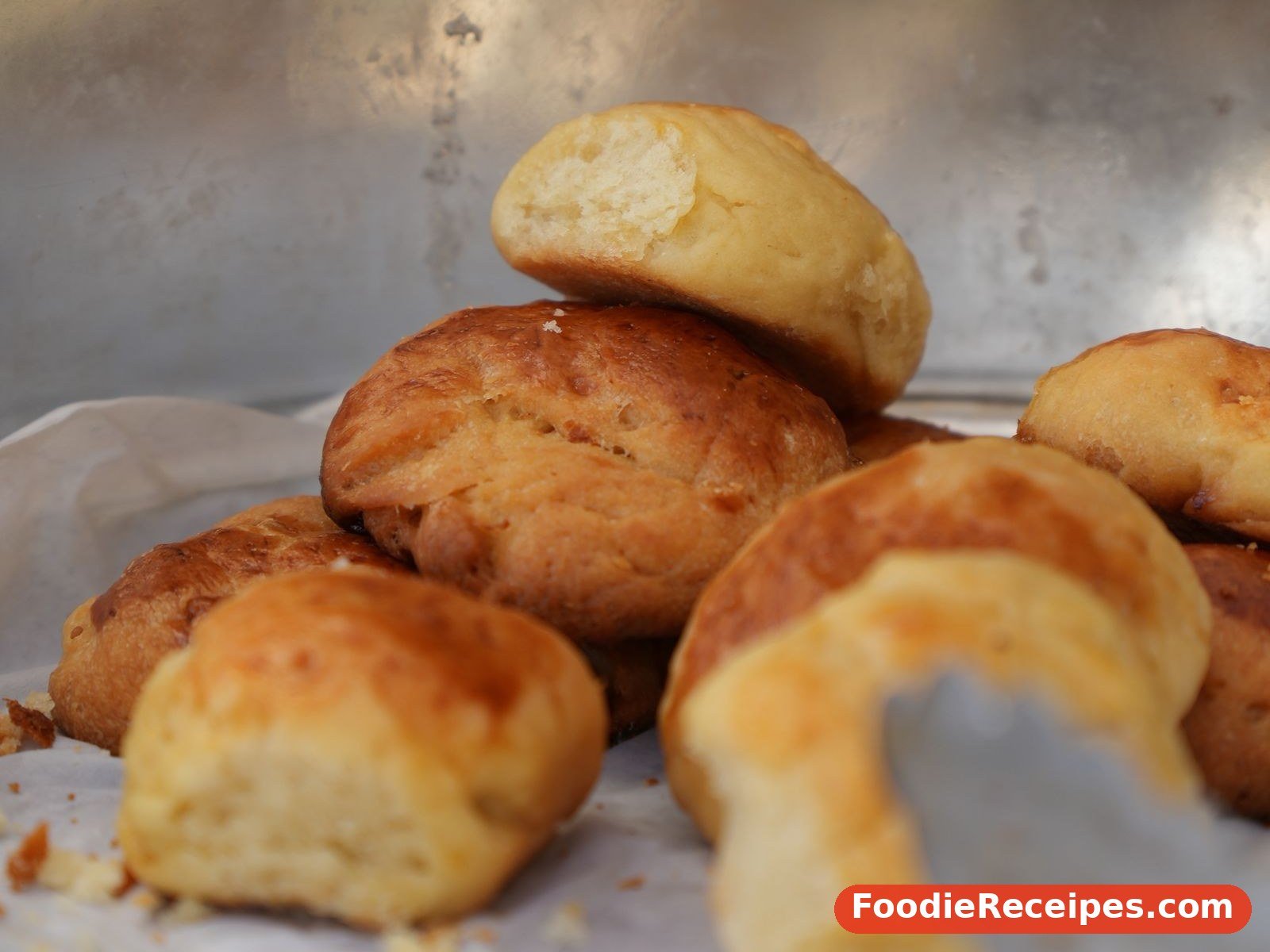 Homemade biscuits on a breakfast tray