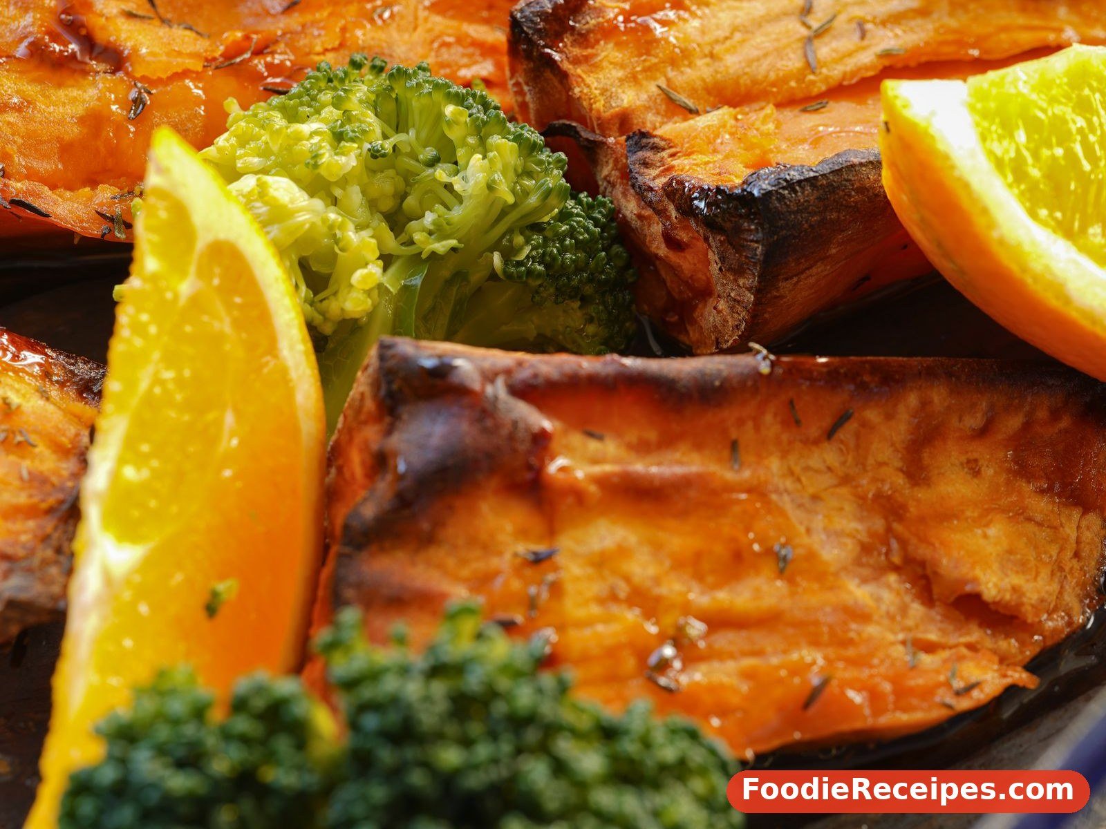 Roasted sweet potatoes dish